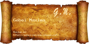 Gebei Maxima névjegykártya